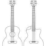 Modèle de guitare acoustique Auditorium avec ouïe central ou latéral