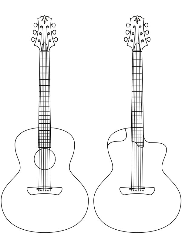 Modèle de guitare acoustique Jumbo avec ouïe central ou latéral
