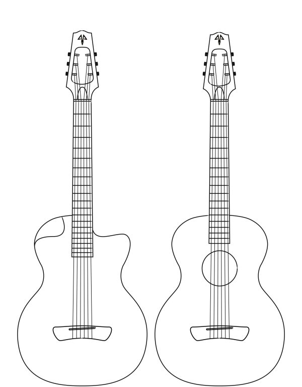 Modèle de guitare acoustique Auditorium Nylon avec ouïe central ou latéral